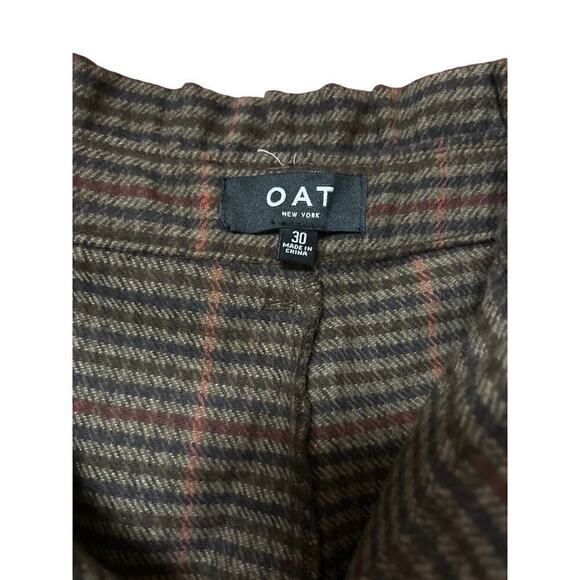 Oat NY Glen Plaid cuffed  neutral business casual academia trouser pant  NWT - Picture 9 of 9